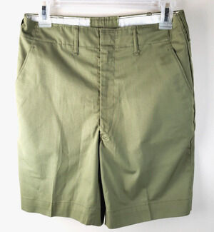 VTG 60s Boy Scouts of America Youth Olive Green Uniform Shorts Sz 28 BSA